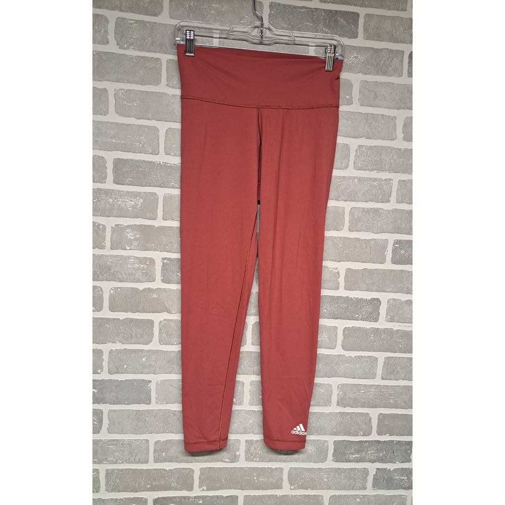 Adidas Womens High Waist Pink Logo Leg Pull-On‎ Leggins Yoga Gym Size Medium